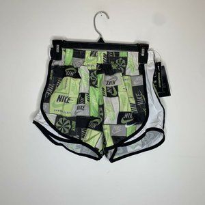NWT Nike Womens XS Green Logo Printed Tempo Running Shorts MSRP $35 CJ1934-367